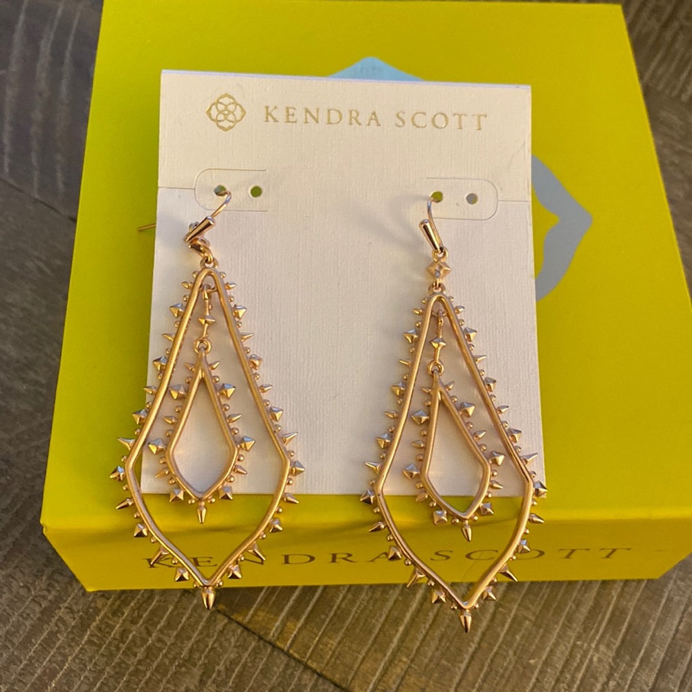 Kendra Scott Rose Gold Studded Dangling Earrings